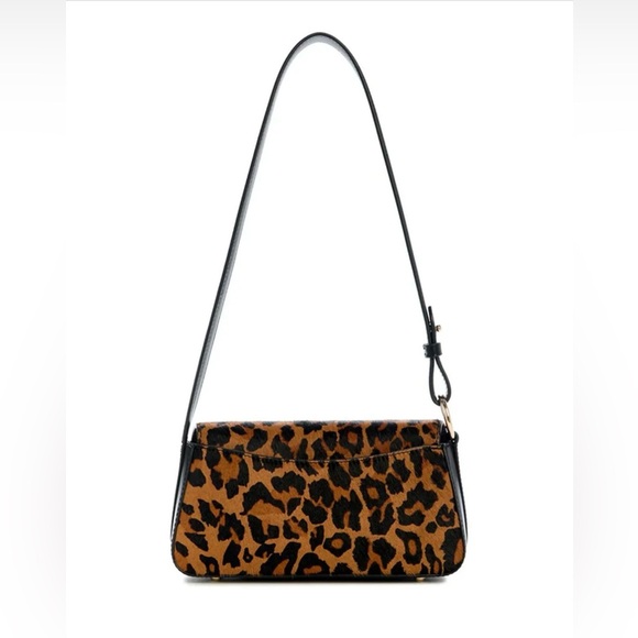 Guess Domitila Mini Over Flap Shoulder Women Bag in Leopard - Picture 2 of 7